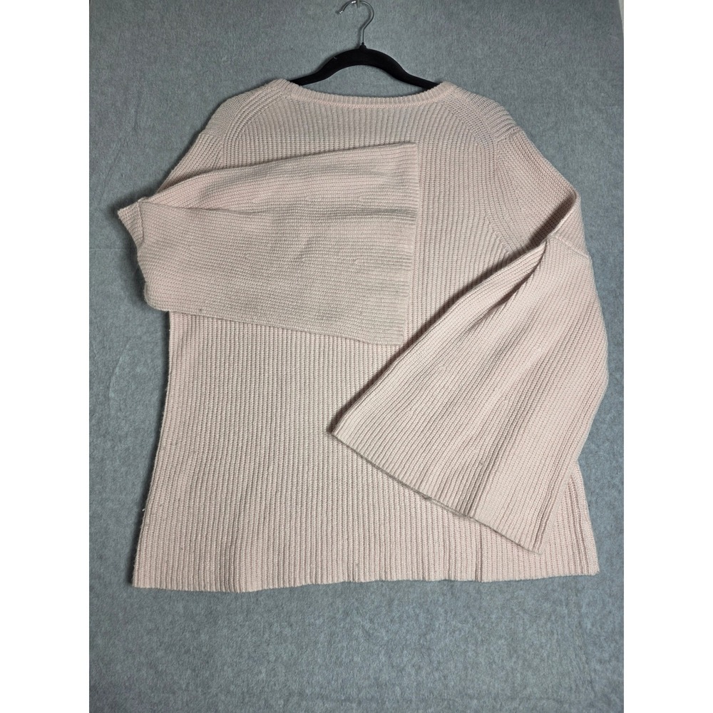 Vince Camuto Bell Sleeve Ribbed Knit Sweater Womens Large Pink Crew Neck - Picture 4 of 10